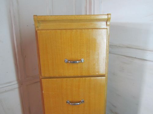 fig 2. A Large Art Deco 4 Drawer Oak Filing Cabinet, in Original Scumble Paint