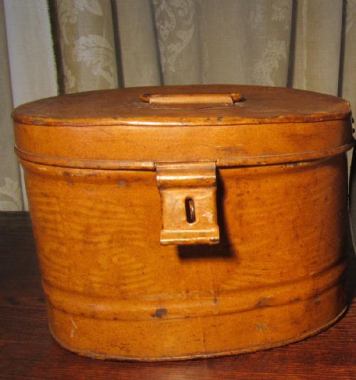 An Original Victorian Painted Tin Hat Box