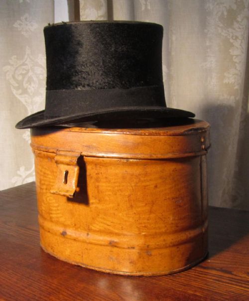 fig 2. An Original Victorian Painted Tin Hat Box