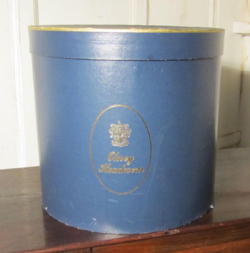 A Delightful Large Blue Olney Hat Box