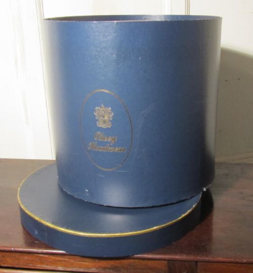 fig 1. A Delightful Large Blue Olney Hat Box 