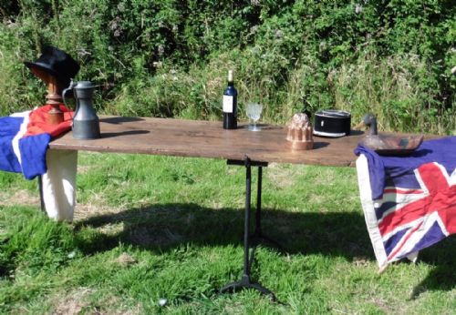 fig 1. 9ft Elm Harvest Table from South West France, Picnic Barbecue