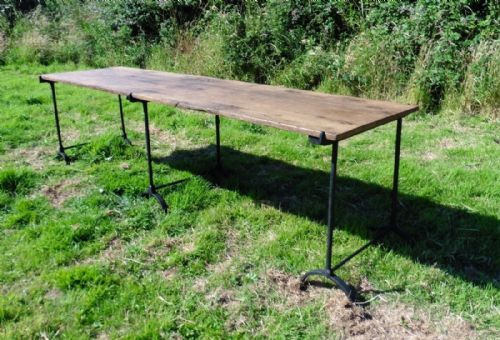 fig 3. 9ft Elm Harvest Table from South West France, Picnic Barbecue