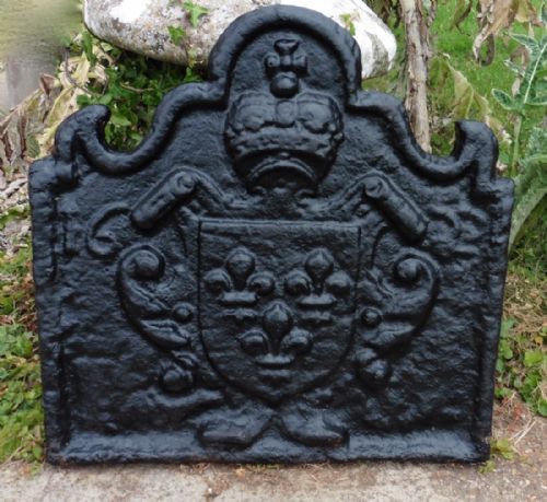 Antique French Cast Iron Fire Back