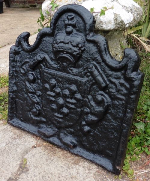 fig 1. Antique French Cast iron Fire Back