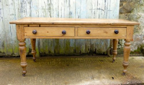 Victorian Rustic Pine Dining or Side Table