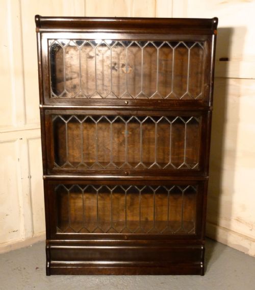 3 Section Oak Globe Wernicke, or Barristers Bookcase