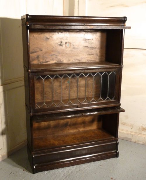 fig 1. 3 Section Oak Globe Wernicke, or Barristers Bookcase