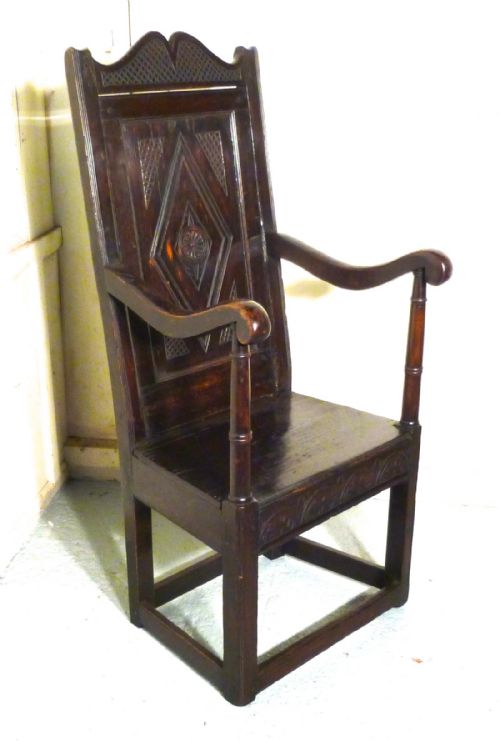 17th Century Oak Wainscot Hall Chair