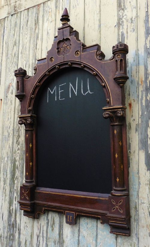 fig 3. Large French Ecclesiastical Frame, Gothic Notice or Menu Board