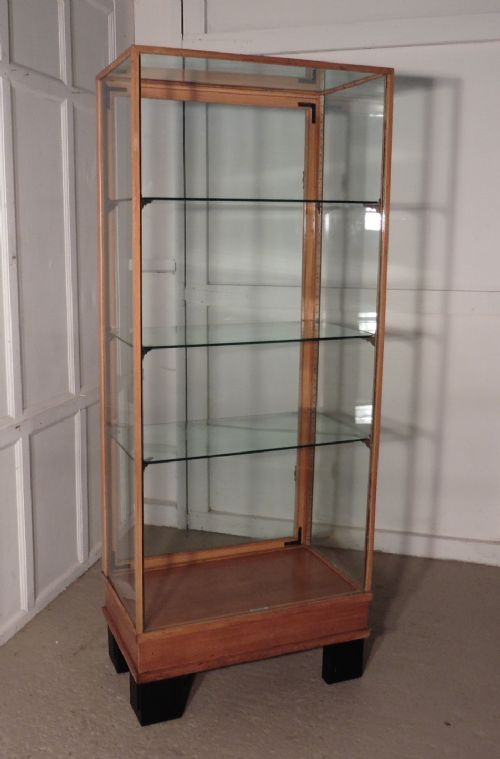 fig 2. Art Deco, Golden Oak Vitrine or Tall Shop Display Cabinet