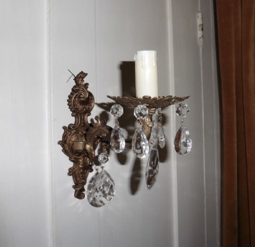 fig 2. A Pair of French Brass Wall Light Chandeliers
