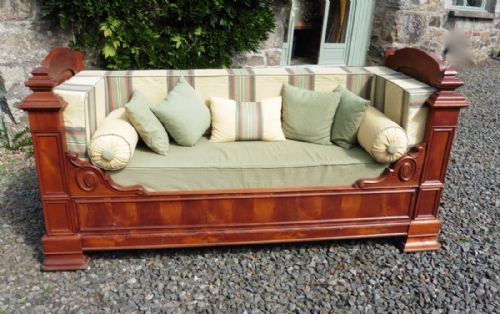 French Walnut Sleigh Bed or Empire Style Day Bed