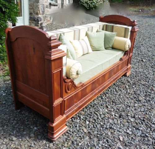 fig 4. French Walnut Sleigh Bed or Empire Style Day Bed