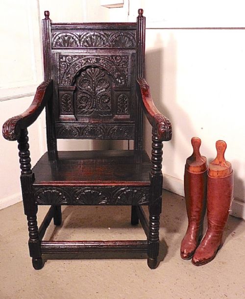 16th Century Carved Oak Wainscot Chair
