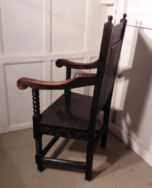 fig 3. 16th Century Carved Oak Wainscot Chair