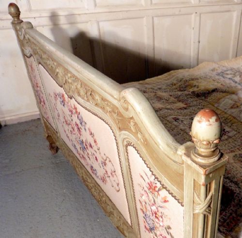 fig 2. French Embroidered Upholstered Double Bed, Shabby and Chic