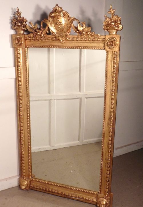 A Large French Gilt Wall Mirror