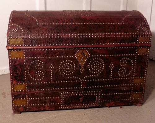 Spanish Dome Top Leather Studded Marriage or Travel Trunk