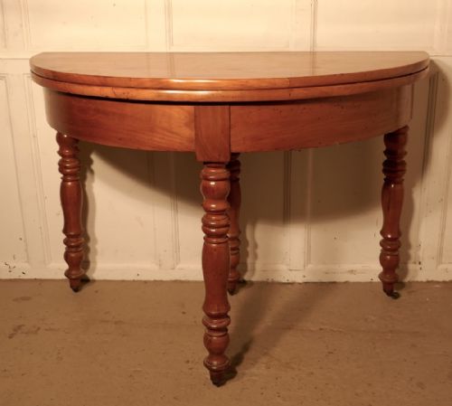 French Cherry Wood Folding Games, Card, Tea or Hall Table