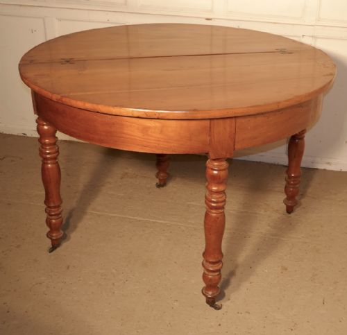 fig 1. French Cherry Wood Folding Games, Card, Tea or Hall Table