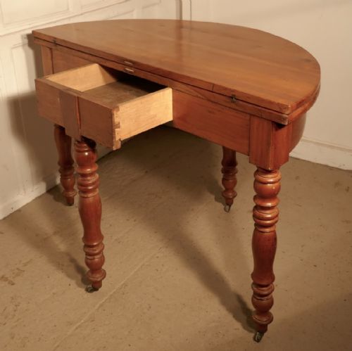 fig 2. French Cherry Wood Folding Games, Card, Tea or Hall Table