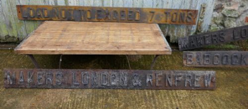 fig 2. Cast Iron Industrial Ship Yard Signs From Babcock and Wilcox, London and Renfrew