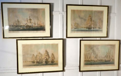 A Set of 4 Large Framed Prints with Scenes from the Battle of Trafalgar, by Rob Dodds
