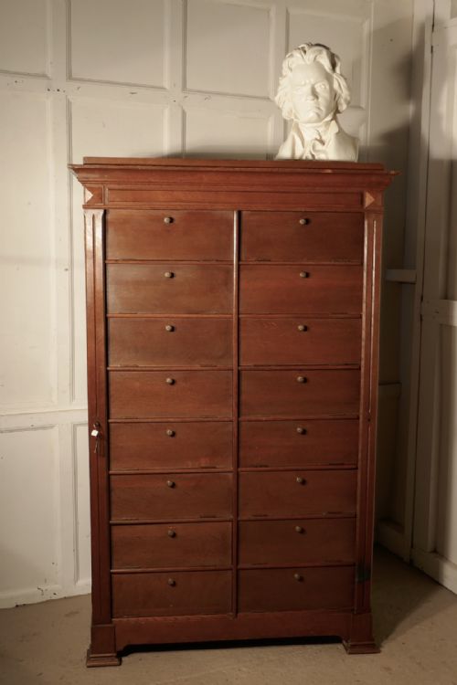 fig 1. Tall French Oak Filing Cabinet, Wellington Chest