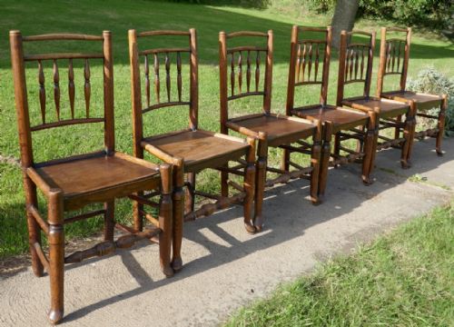 fig 3. Set of 6, 18th Century Clissett Style Elm and Ash Country Chairs