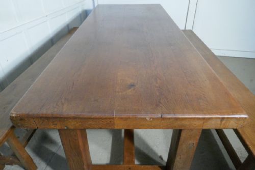 fig 3. French Country Oak Farmhouse Table and Benches
