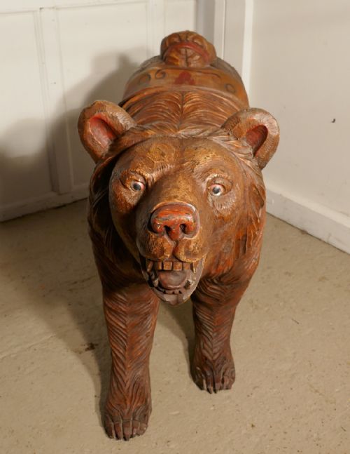 19th Century Carved Bear, Fair Ground Galloper