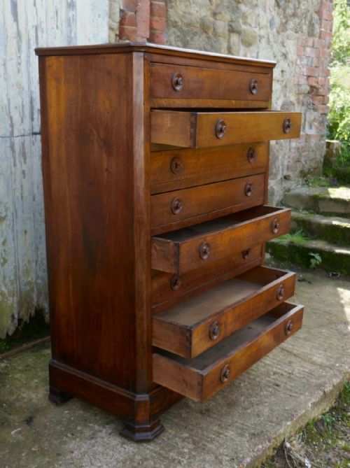 fig 1. Victorian Golden Oak 8 Drawer Chest of Drawers, Collectors, Linen
