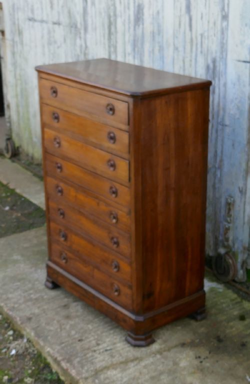 fig 2. Victorian Golden Oak 8 Drawer Chest of Drawers, Collectors, Linen