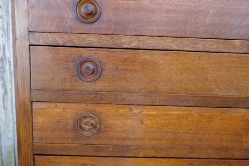 fig 3. Victorian Golden Oak 8 Drawer Chest of Drawers, Collectors, Linen