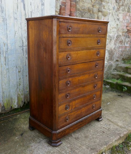 fig 4. Victorian Golden Oak 8 Drawer Chest of Drawers, Collectors, Linen