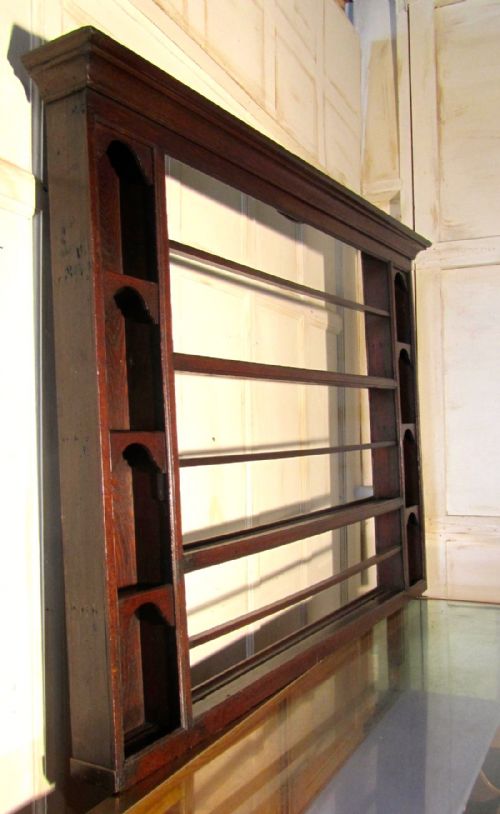 fig 1. An 18th Century Delft Plate Rack in Oak