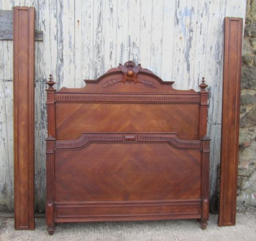 French Carved Walnut Double Bed