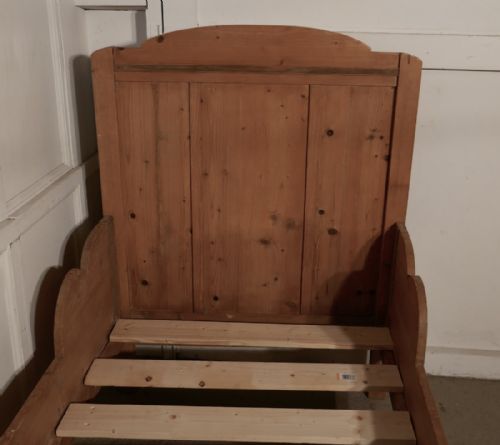 fig 3. A Pair of 19th Century French Rustic Pine Single Sleigh Beds