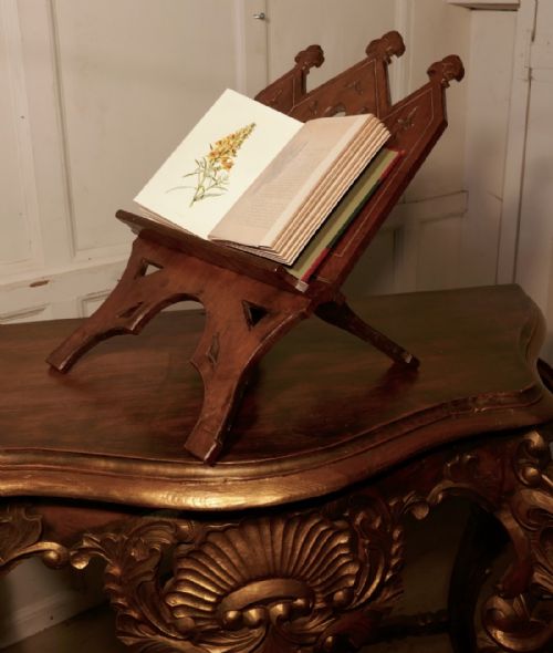 Large French Arts and Crafts Book Rest, Ecclesiastical Reading Stand, Lutrin