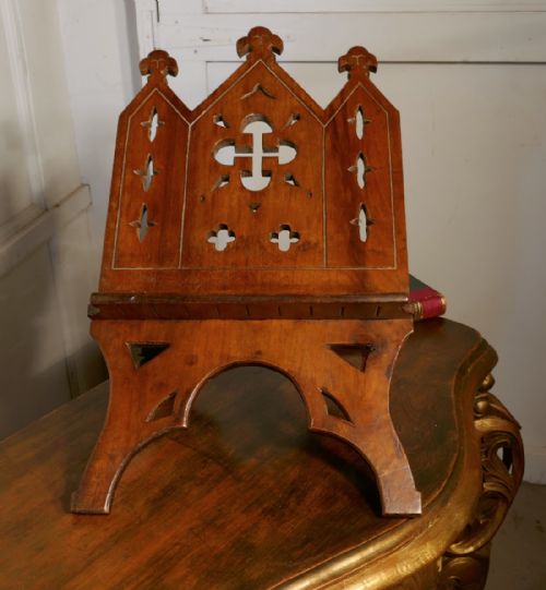 fig 1. Large French Arts and Crafts Book Rest, Ecclesiastical Reading Stand, Lutrin