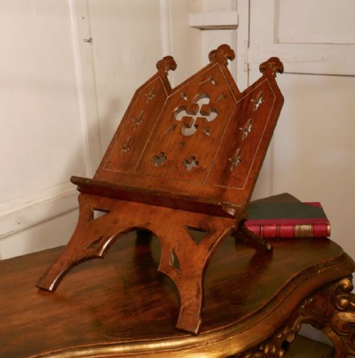 fig 2. Large French Arts and Crafts Book Rest, Ecclesiastical Reading Stand, Lutrin