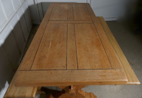 fig 4. French Golden Oak Refectory Table and Benches