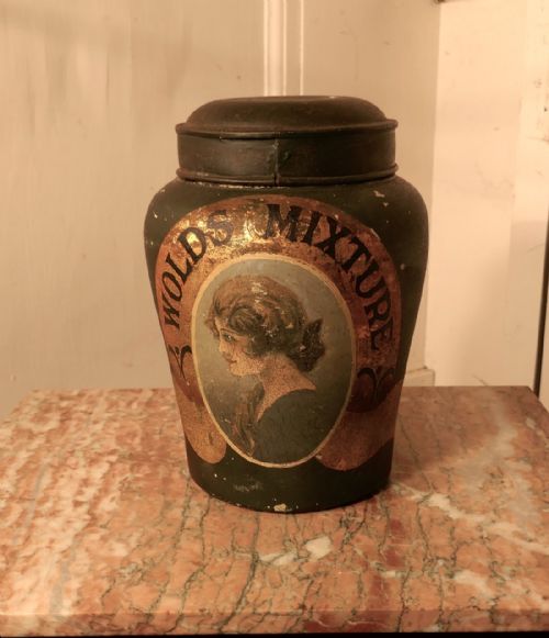 Painted Shop Tobacco Jar