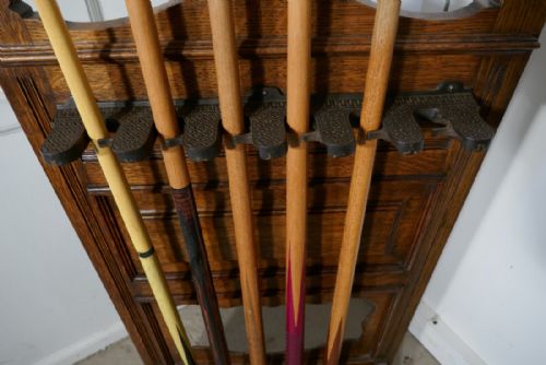 fig 2. A Superb Victorian Oak Snooker Cue Rack