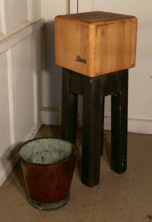 fig 3. A French Vintage Sycamore Butchers Block with Black Legs