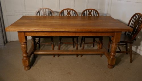 fig 1. French Golden Oak Farmhouse Table