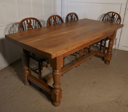 fig 2. French Golden Oak Farmhouse Table