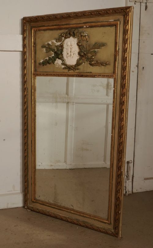fig 3. French Shabby Trumeau Style Console Mirror by Franse Spiegel
