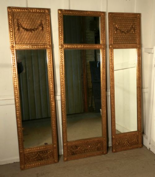A Superb Rococo Trio of Gilt Wall Mirrors